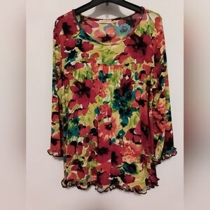 Floral Multicolor Women's Top / Size XL